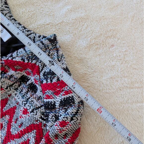 IRO Kroe Tweed Jacquard Black/Red Open Front Long Sleeve Jacket Blazer, sz 36/S - Picture 5 of 9